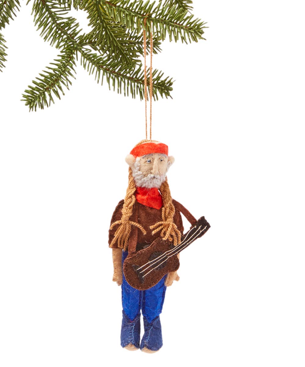 Felt Willie Nelson Holiday Ornament