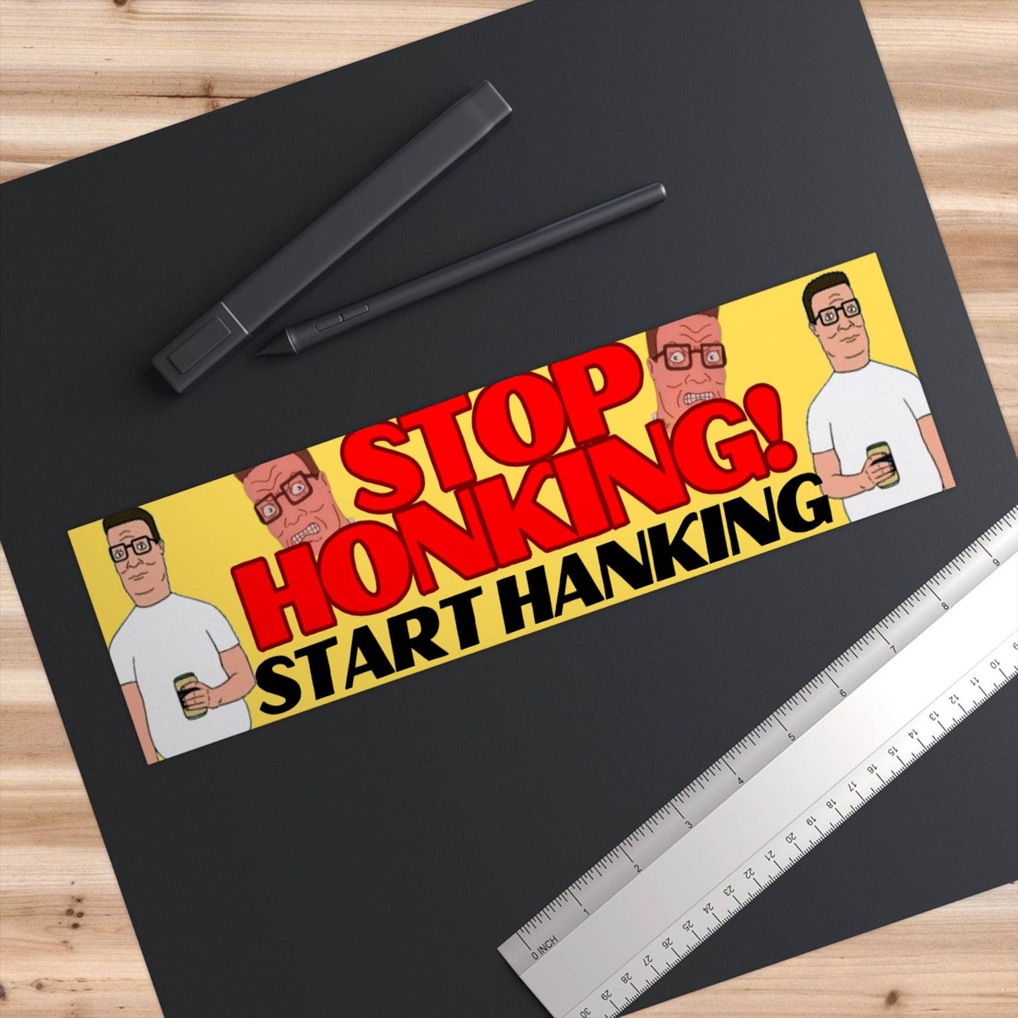 Frog Mustard • Bumper Sticker, Stop Honking! Start Hanking