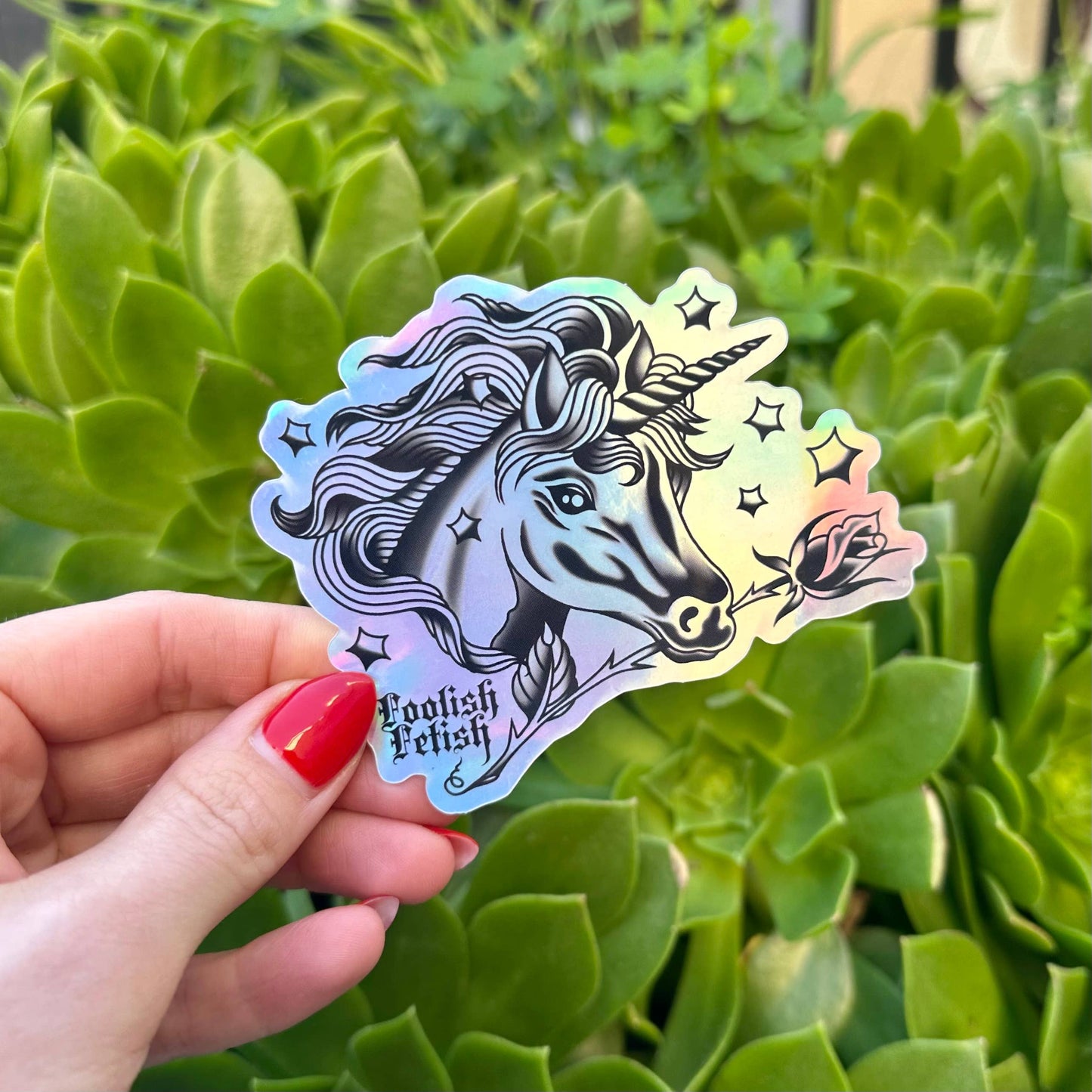 Foolish Fetish • Holographic Unicorn Sticker