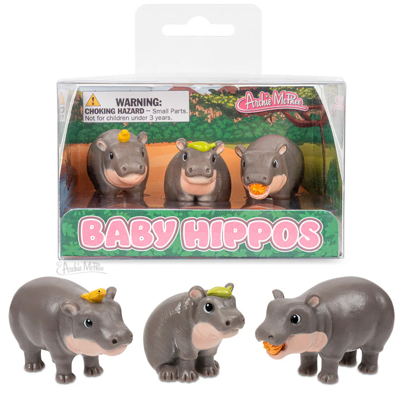 Baby Hippos, 3 pc