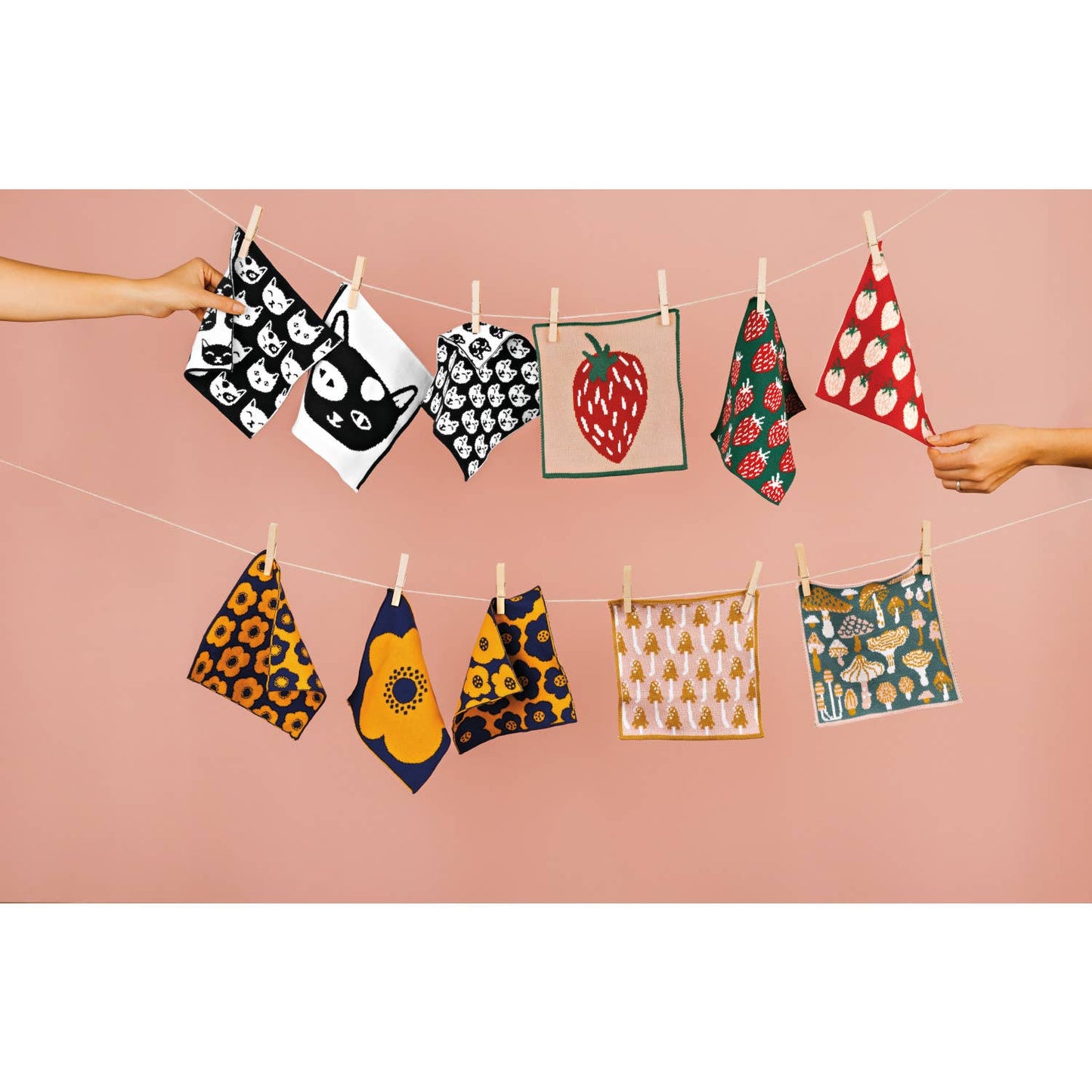 Danica • Feline Fine Knit Dishcloth Set of 3