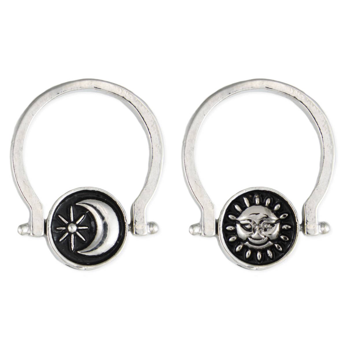 Celestial Spinning Moon Sun Silver Color Ring
