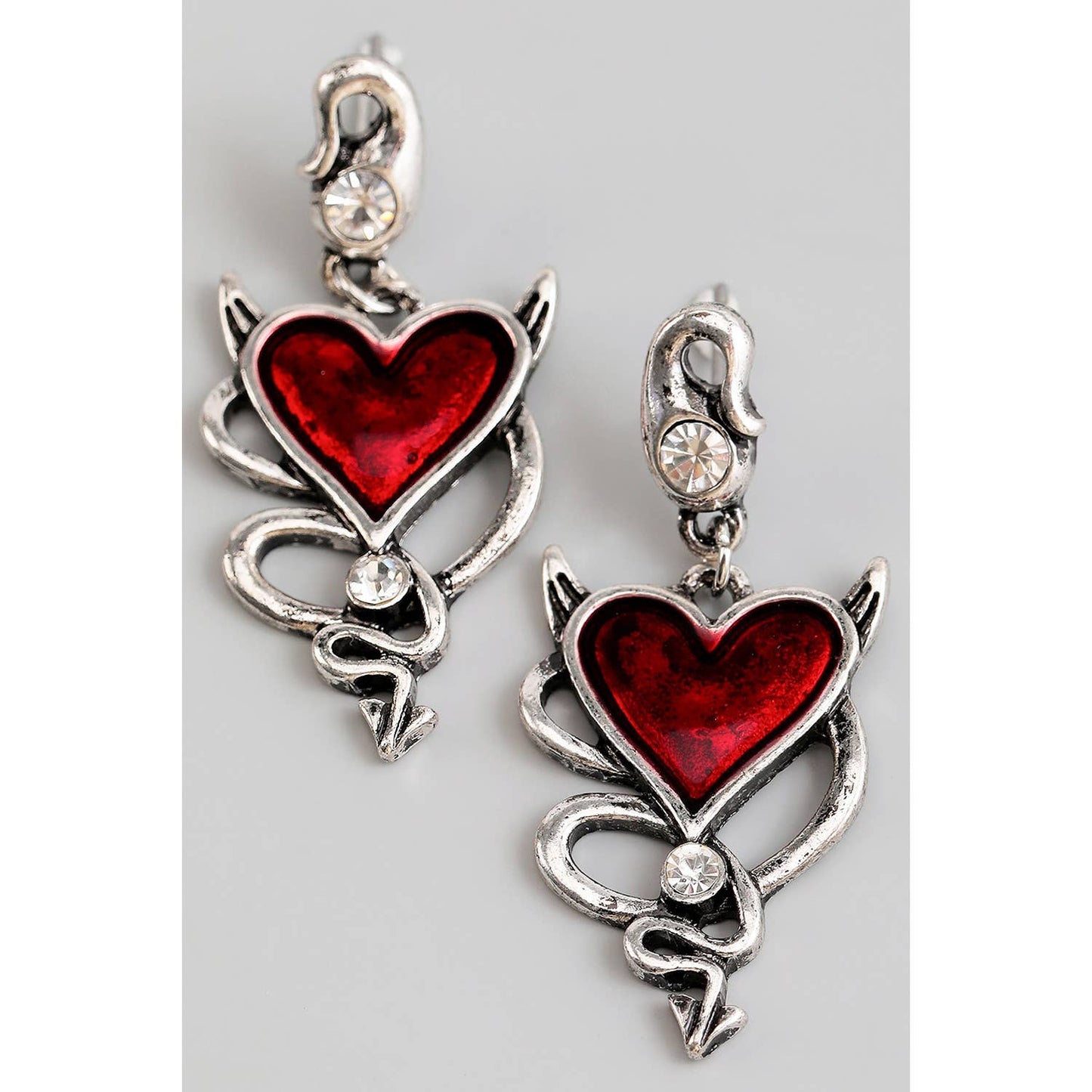 Devil Heart Gothic Drop Earrings