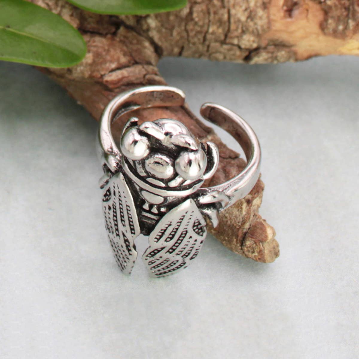 Silver Color Cicada Ring