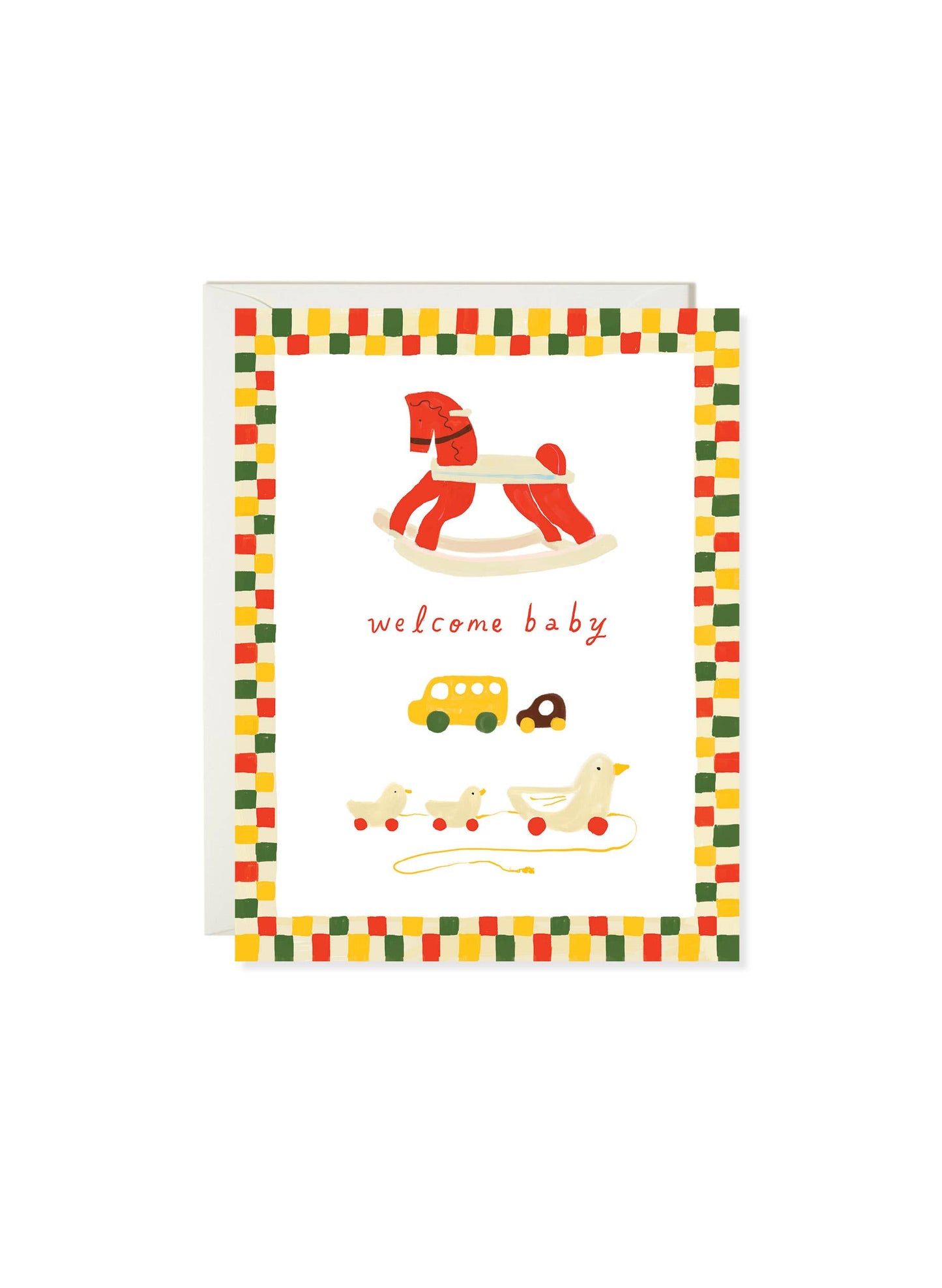 “Welcome Baby” Wooden Toy Baby Card