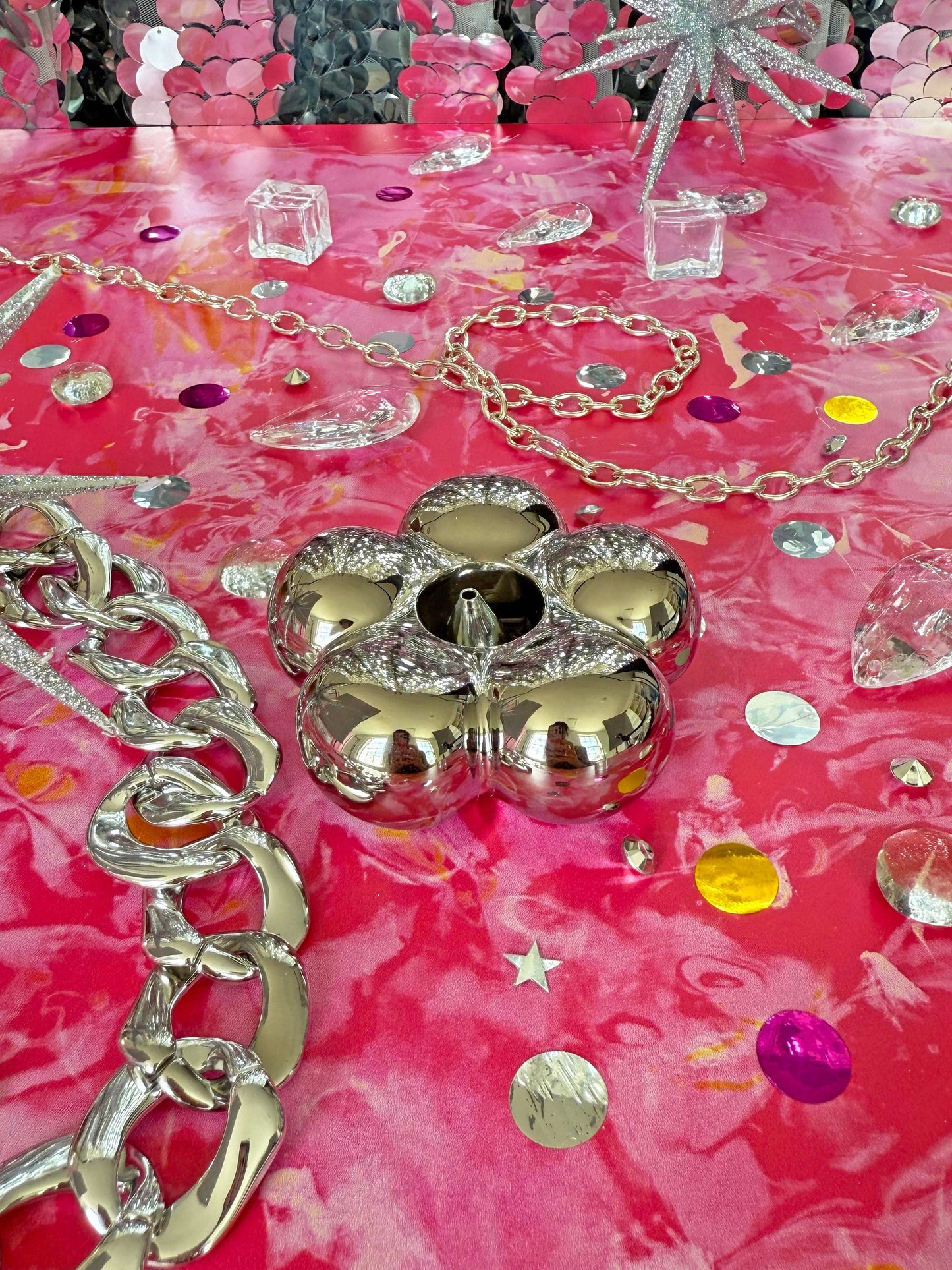 A Shop of Things • Chrome Flower Incense Holder