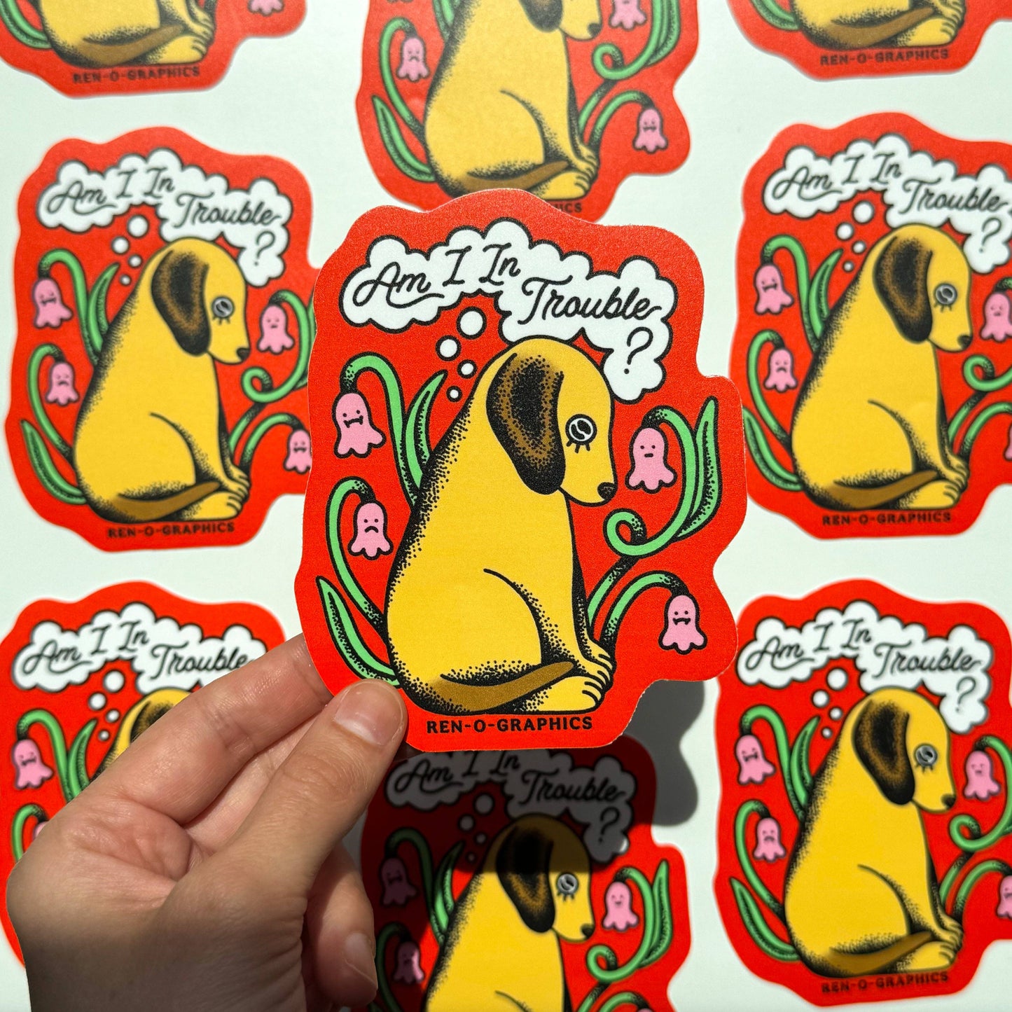 Ren-O-Graphics • DOG TROUBLE STICKER