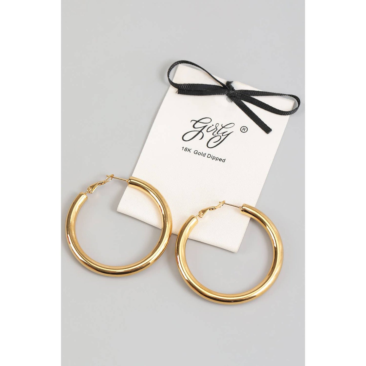 18k Gold Dipped Large Tube Hoops