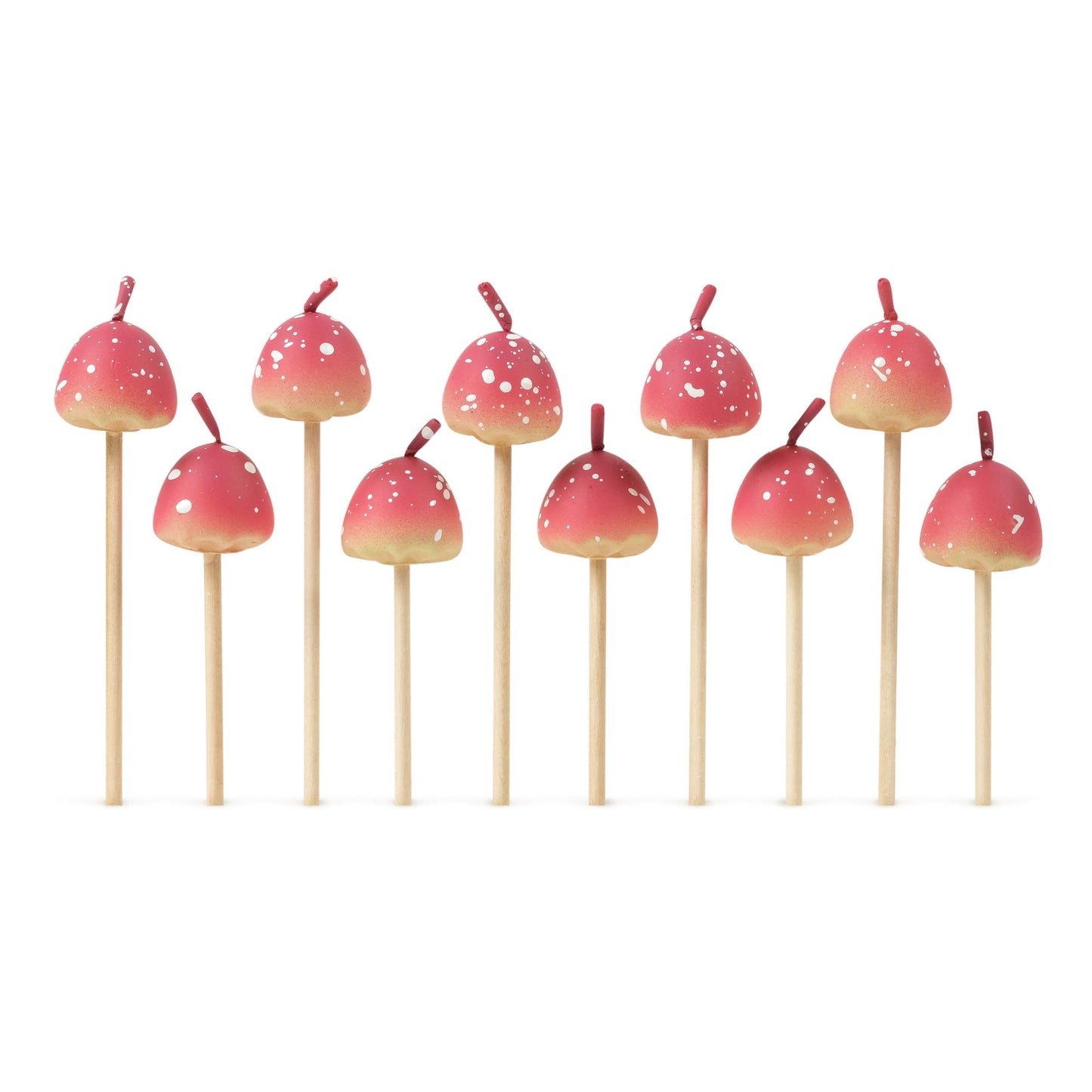 Mushroom Birthday Candles, Set of 10