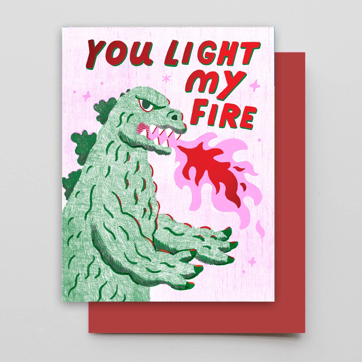 Hammerpress • “You Light My Fire" Godzilla Greeting Card