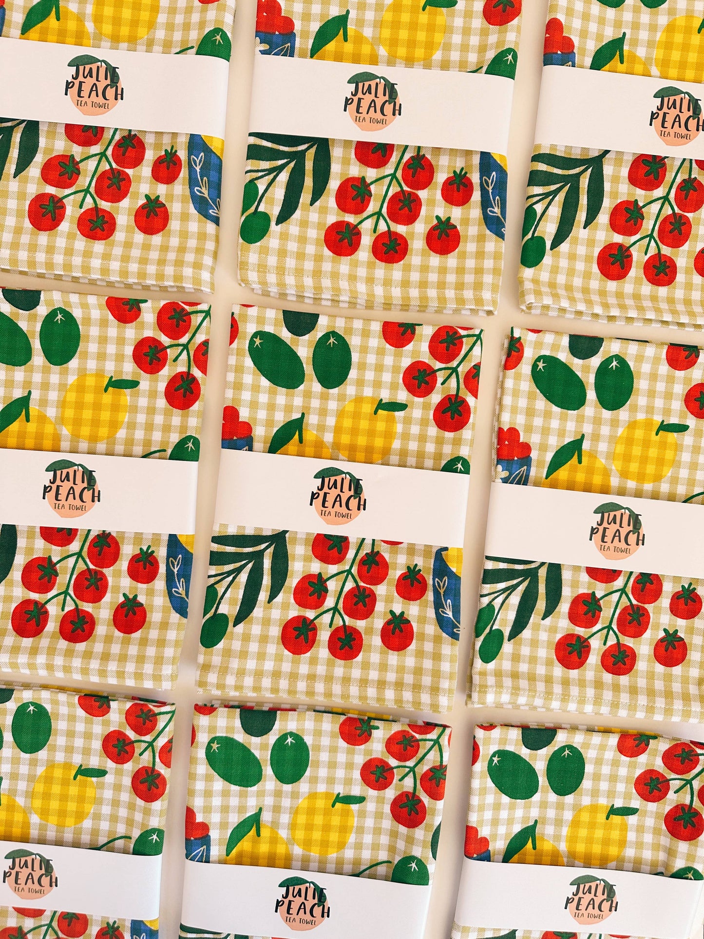Julie Peach • Tea Towel, Gingham Mangia