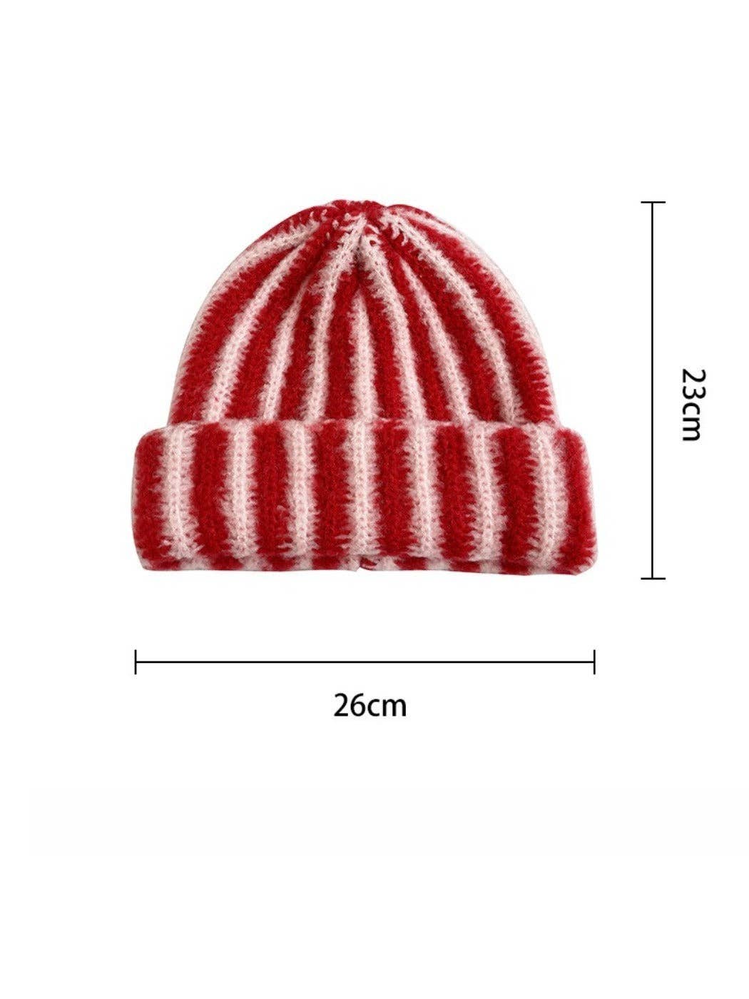 Color-block Striped Cuffed Knitted Beanie