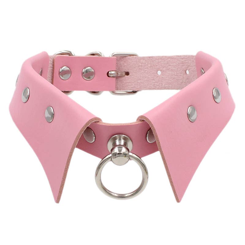 Rivet Leather Dog Collar Necklace