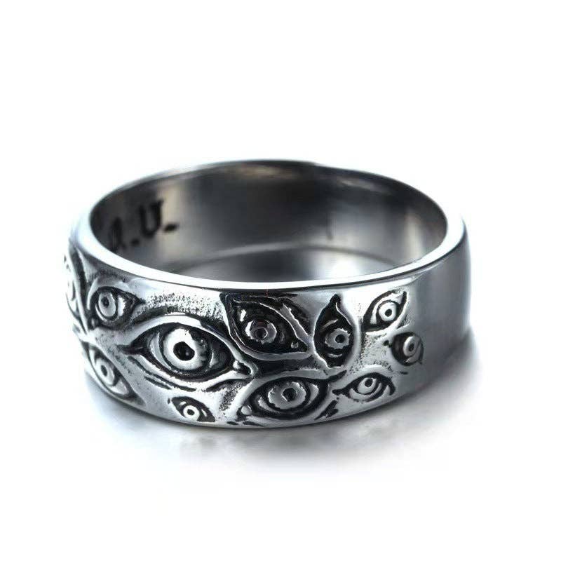 Demon Eyes Ring Alloy Geometric, Size 13