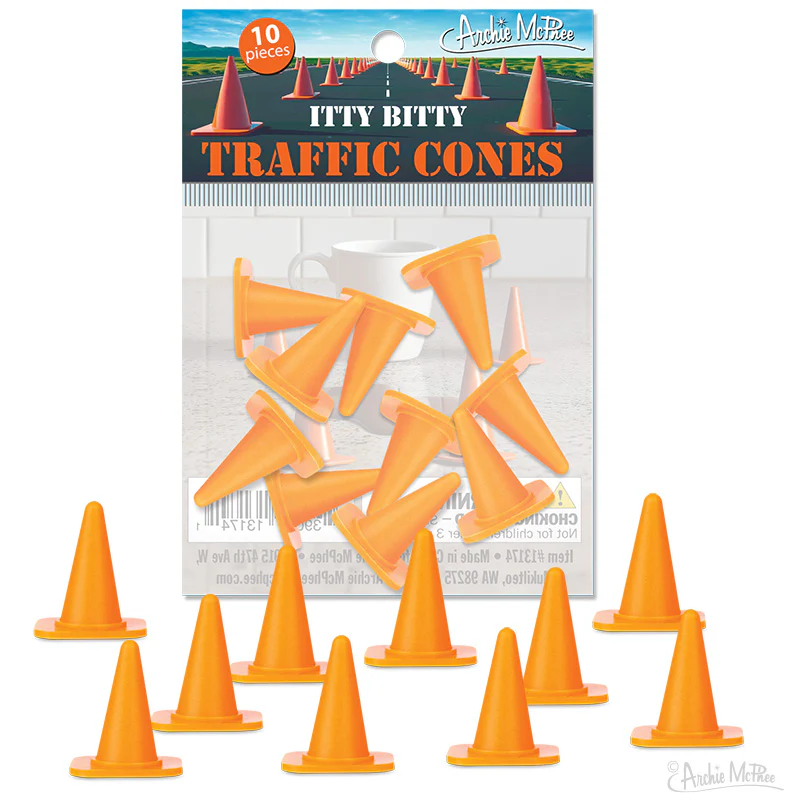 Itty Bitty Traffic Cones, Bag of 10