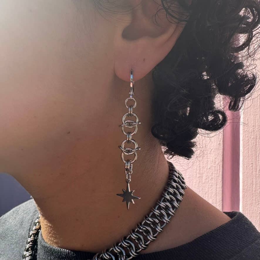 Foolish Fetish • Cosmic Starburst Chainmail Earrings