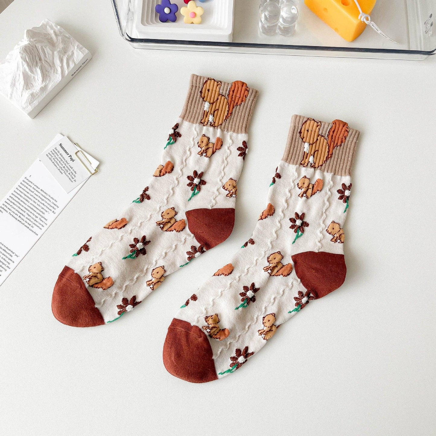 Autumn Brown Motif Women's Socks