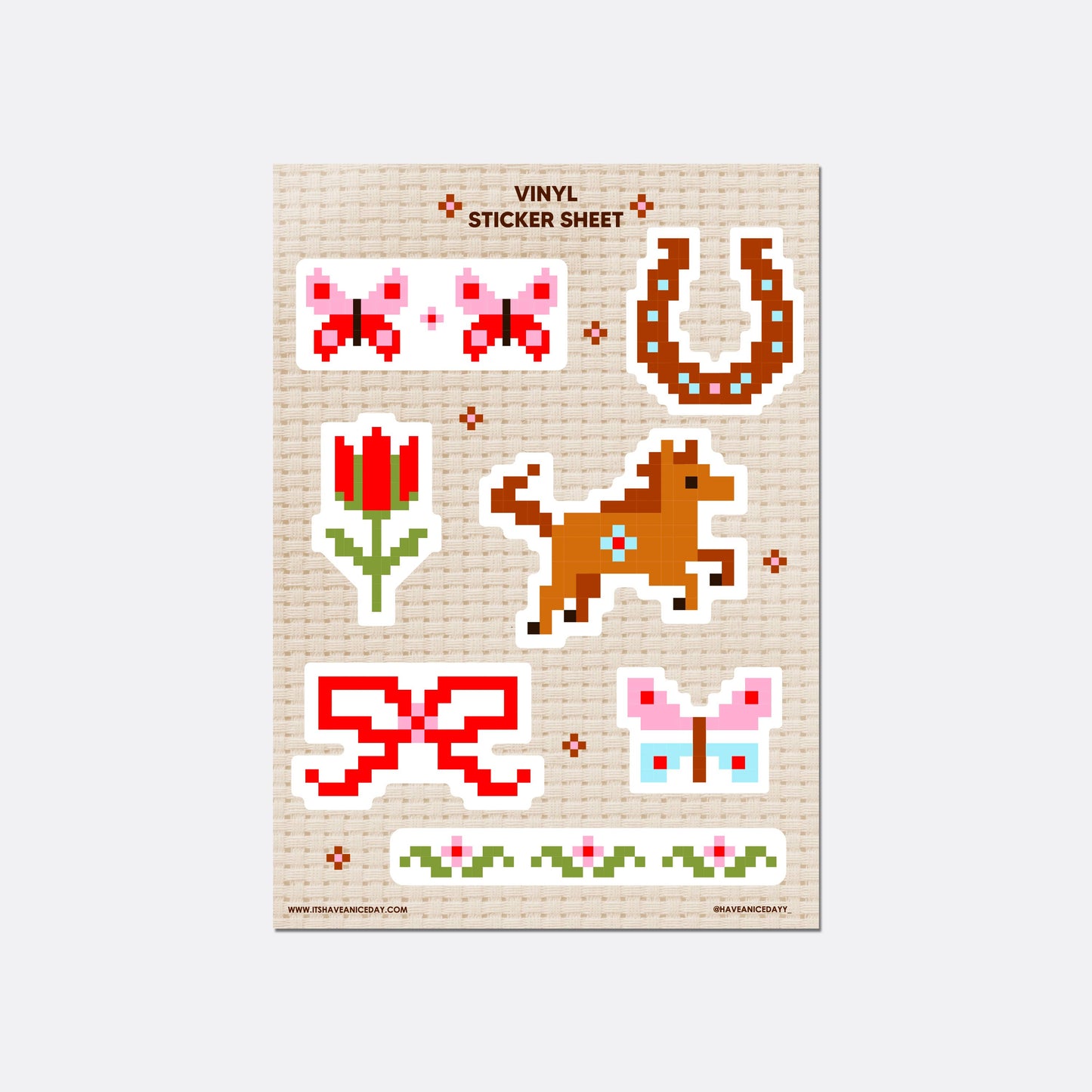 Have a Nice Day • Pixels Sticker Sheet