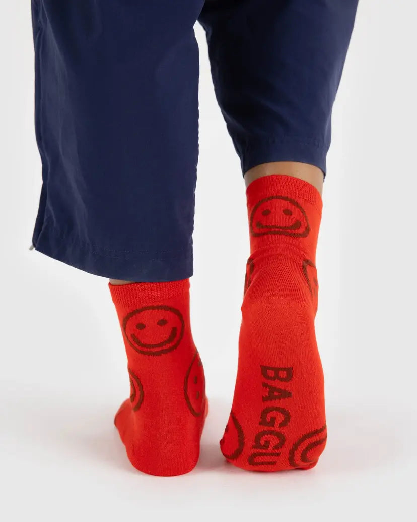 BAGGU • “Red Happy” Crew Socks