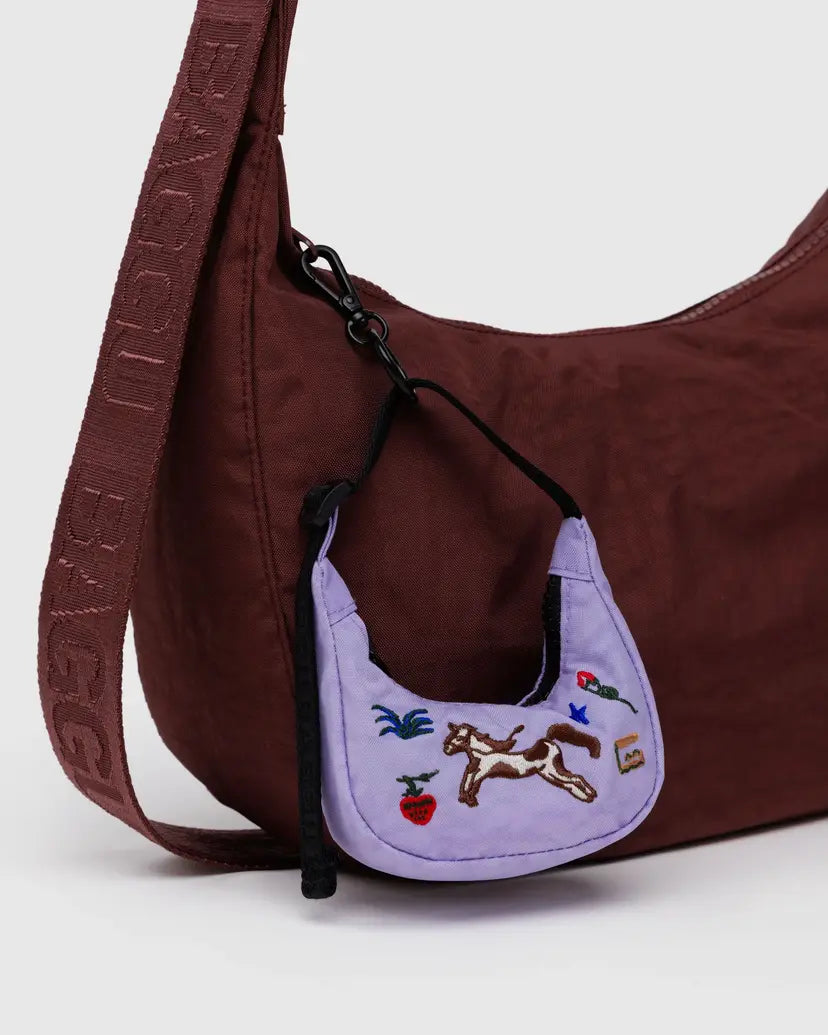 BAGGU • “Embroidered Pony” Crescent Bag Charm