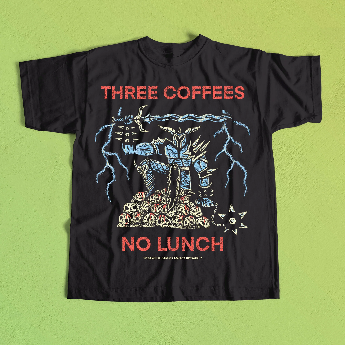 Wizard of Barge • Three Coffees No Lunch Tee