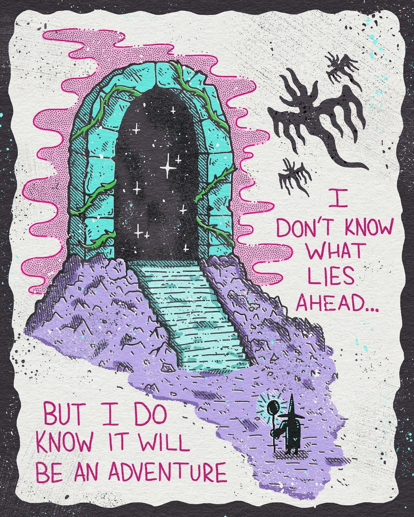 Wizard of Barge • 9.5” x 11.5” Risograph Print, What Lies Ahead