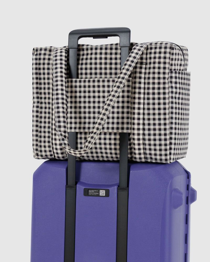 BAGGU • “Black And White Gingham ” Small Cloud Carry-On