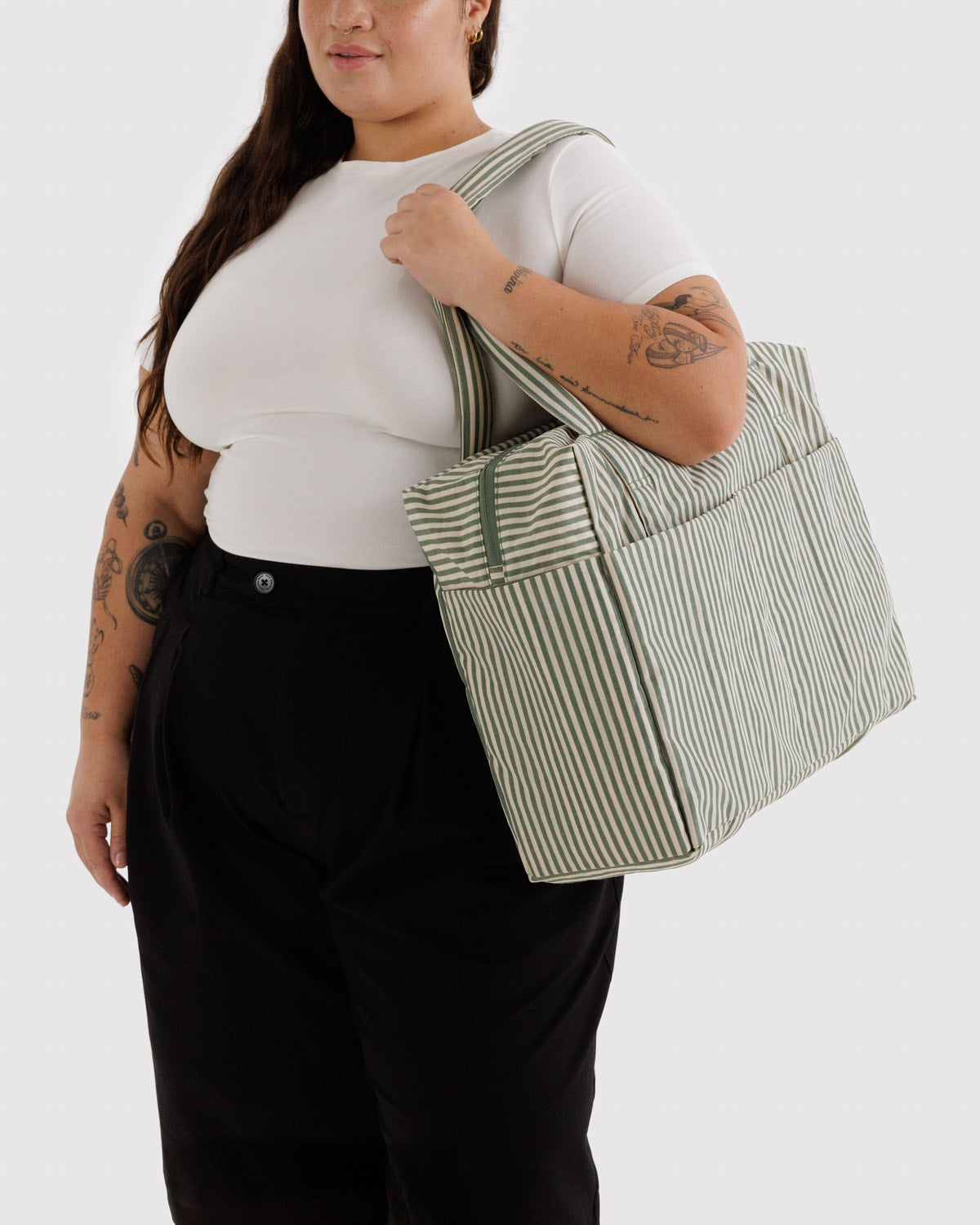 BAGGU • “Sage Stripe” Cloud Carry-On