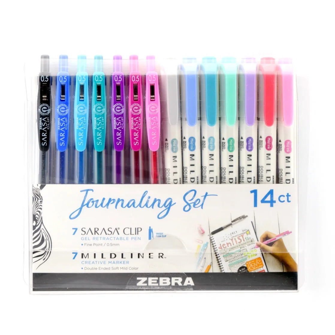 Zebra • Journaling Set - Midliner & Sarasa 14 Pack of Pens & Markers