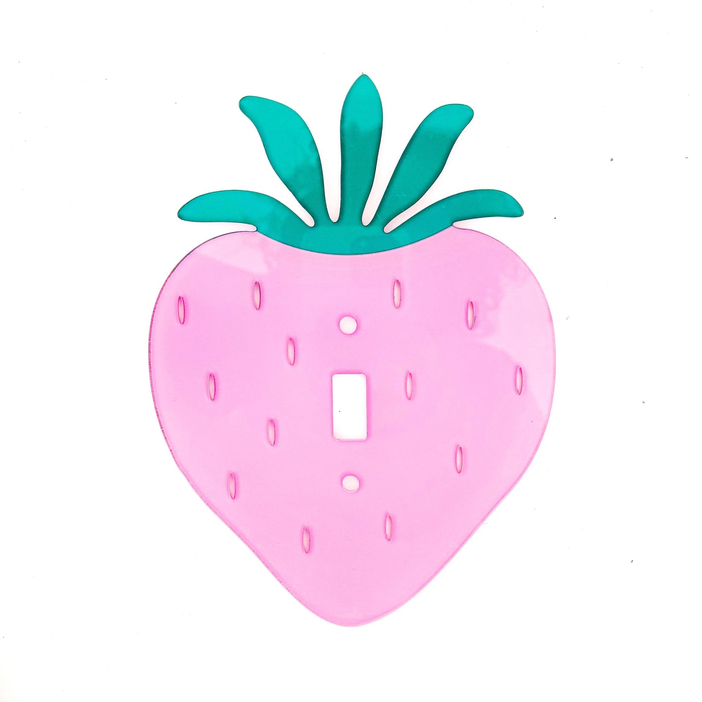 Kailo Chic • Pink Strawberry Acrylic Light Switch Plate, Two Styles