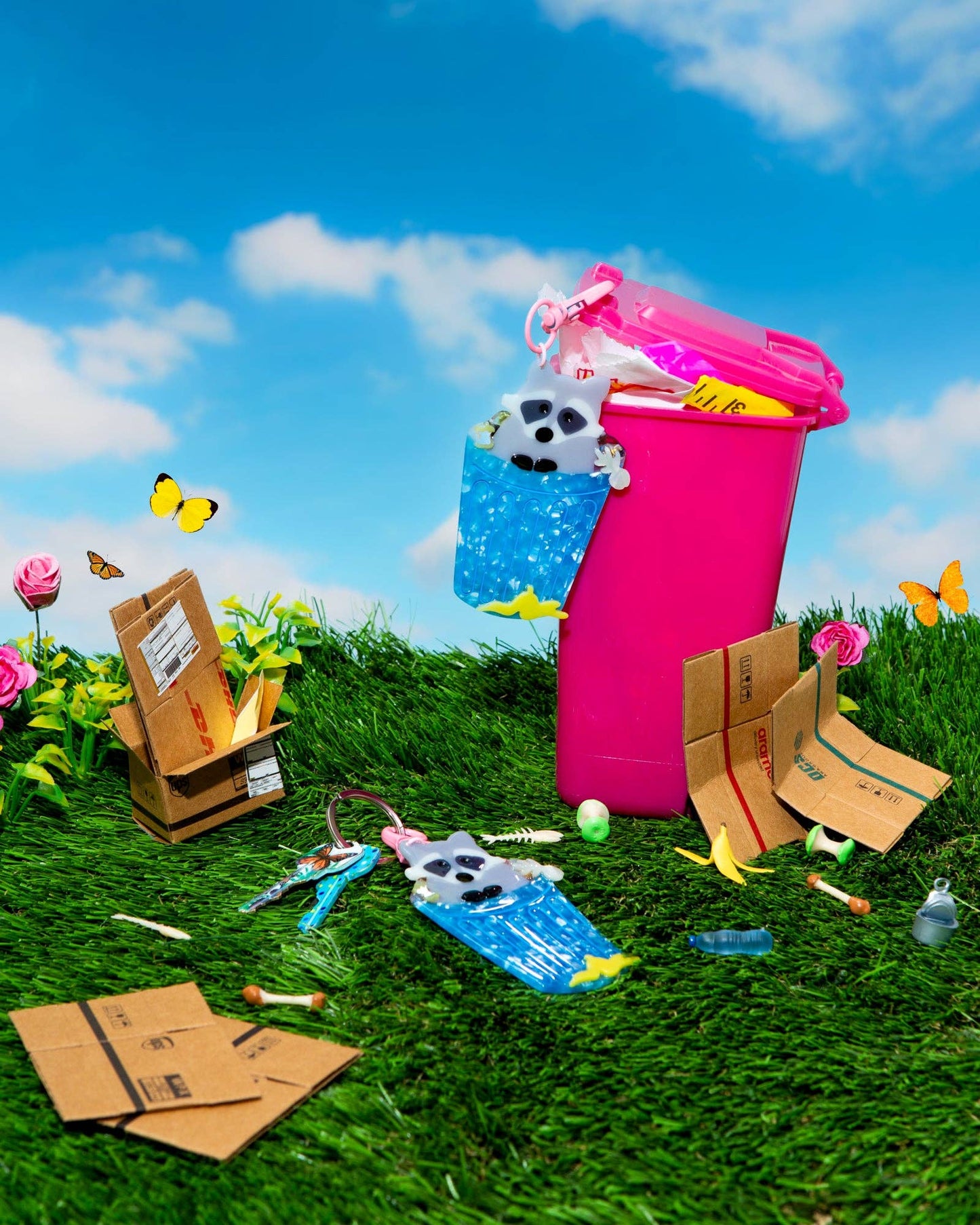 The Peach Fuzz • Trash Panda Keychain