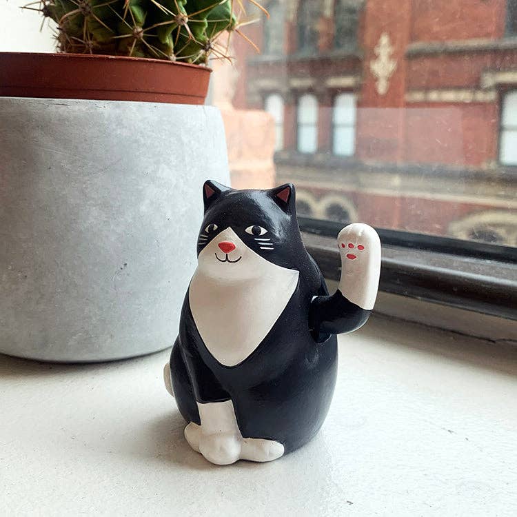 Solar Saving Tuxedo Cat