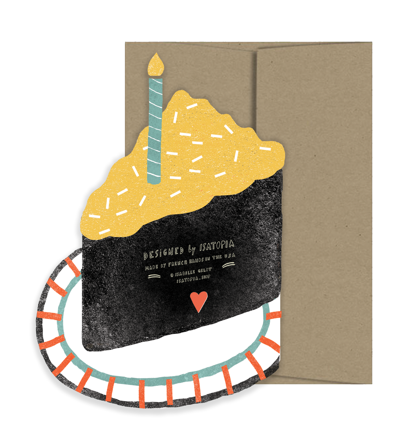 Piece of Cake, Die-Cut Birthday Blank Greeting Card