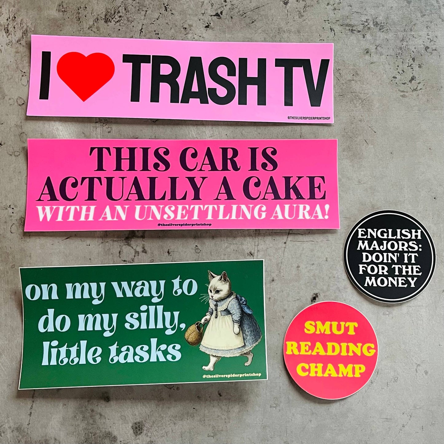 The Silver Spider • “ I ❤️ Trash TV” Vinyl Bumper Sticker