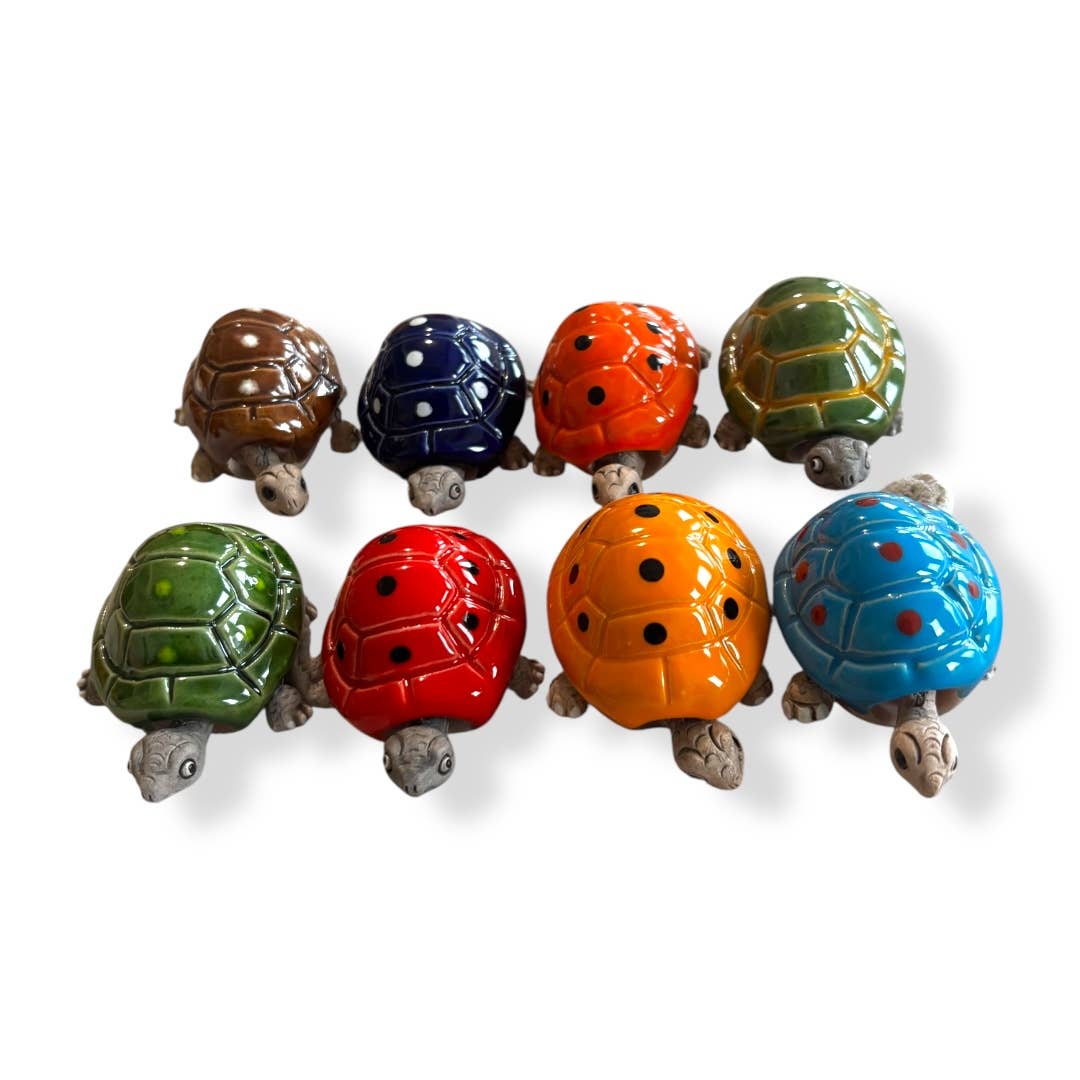 Moving Ceramic Handmade Clay Turtle Figurine