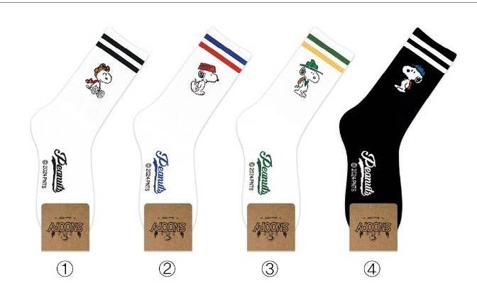 Snoopy • 2-Line Crew Cotton Socks