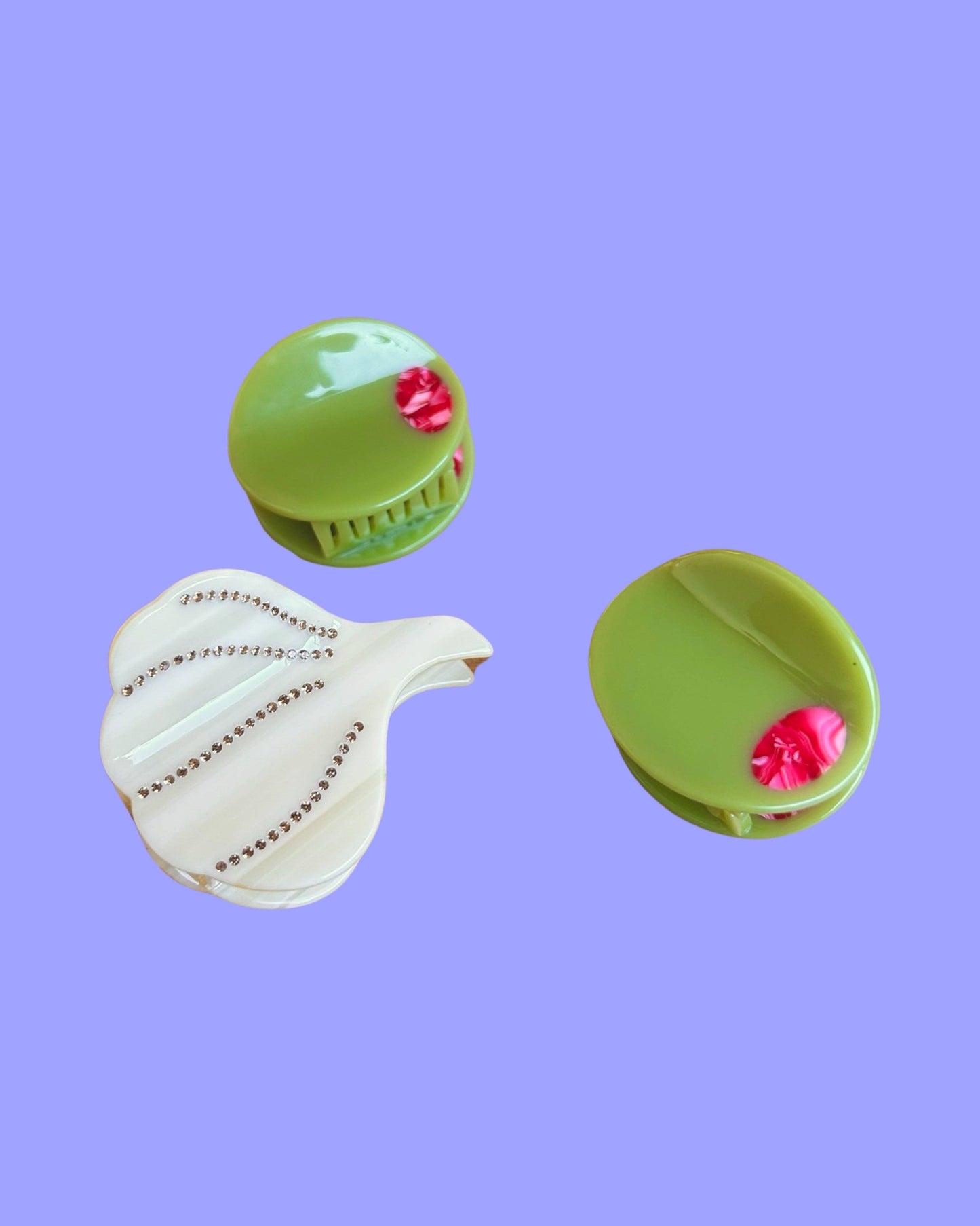 The Peach Fuzz • Garlic Rhinestone Mini Hair Claw Clip