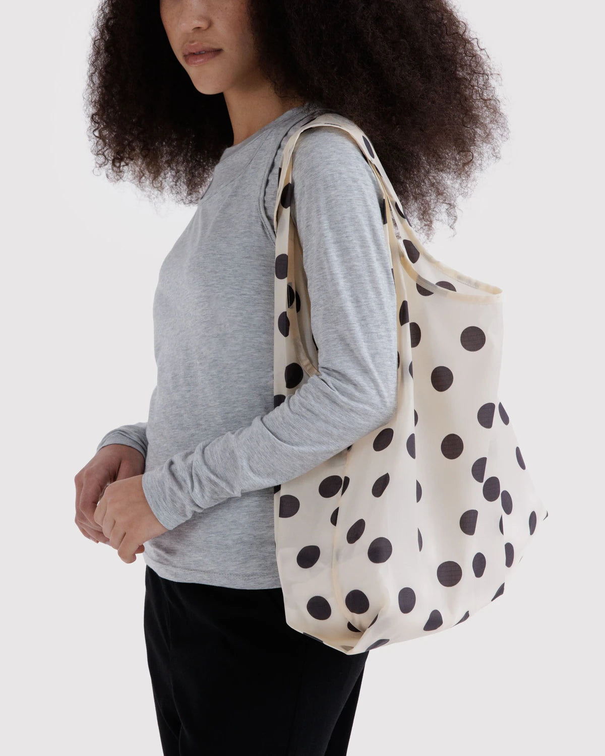 BAGGU • “Cream and Black Polka Dot” Standard Baggu