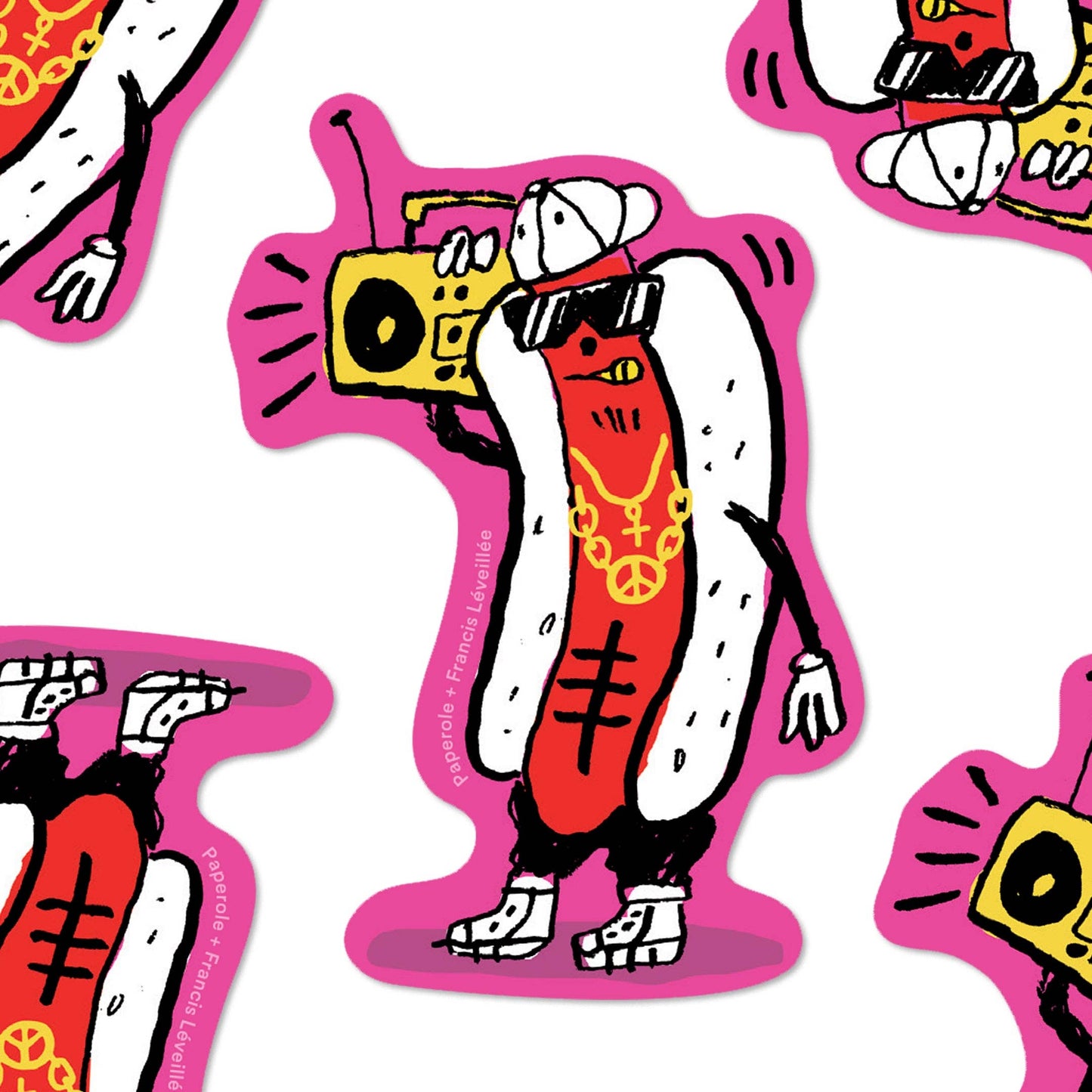 Hot Dog Vinyl Bumper Sticker