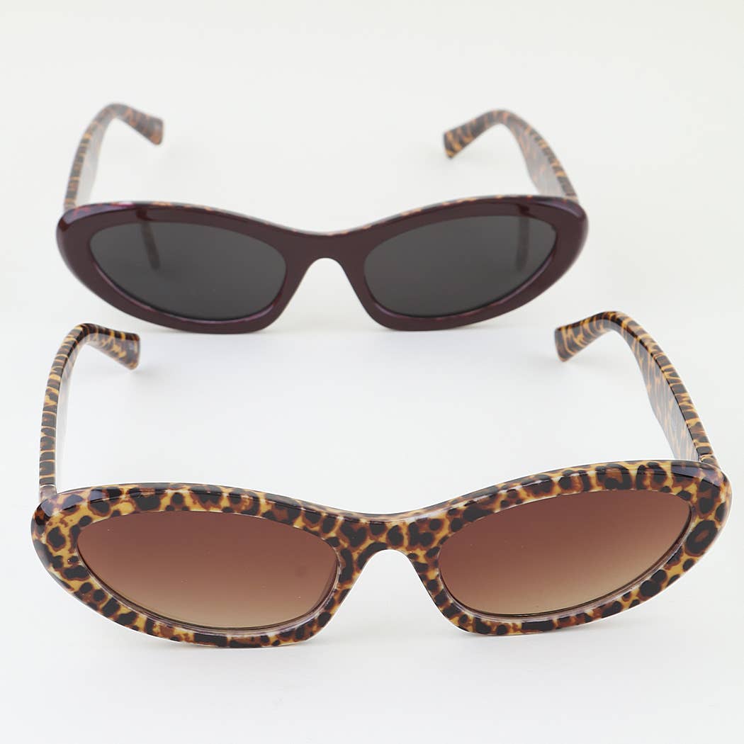Two Toned Leopard Print Sunglasses