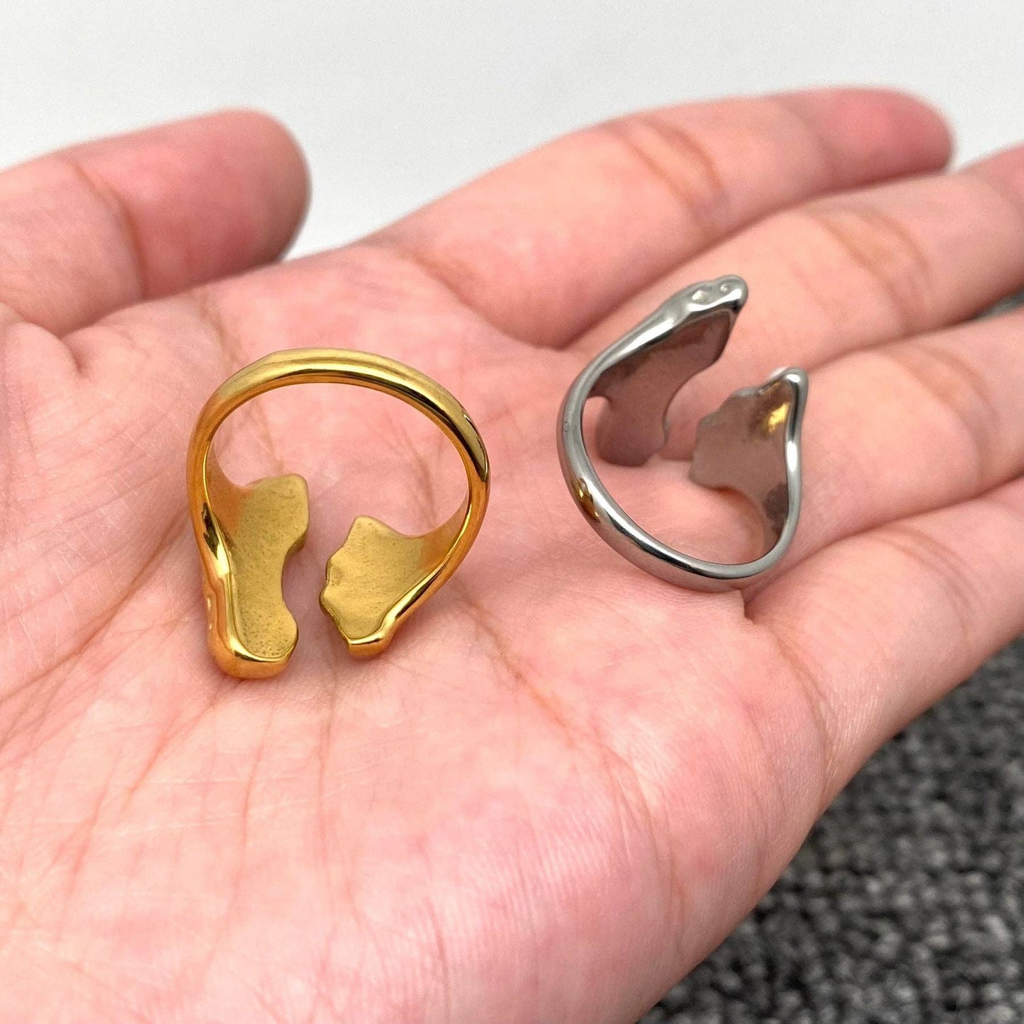 Stainless Steel Silver Color Inlaid Pearl Ring