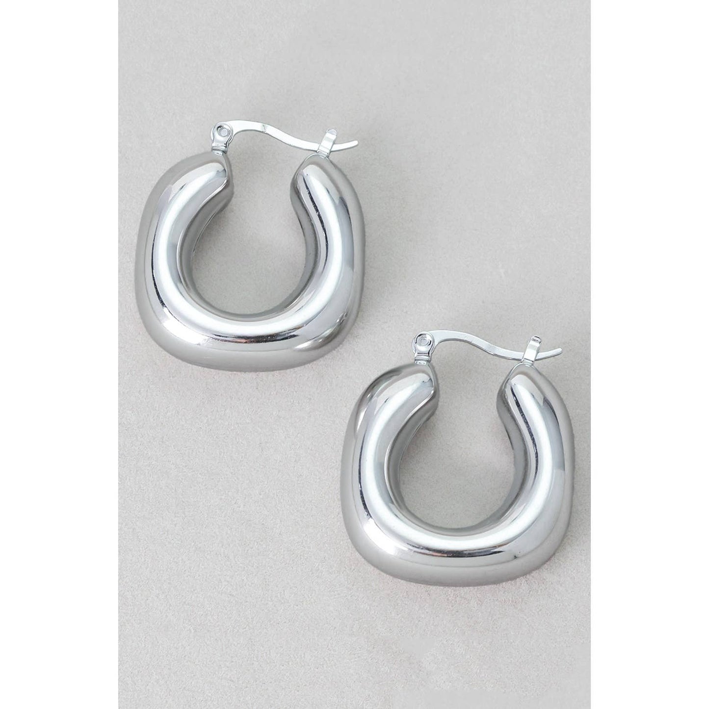 Stainless Steel Chunky Square Hinge Hoops