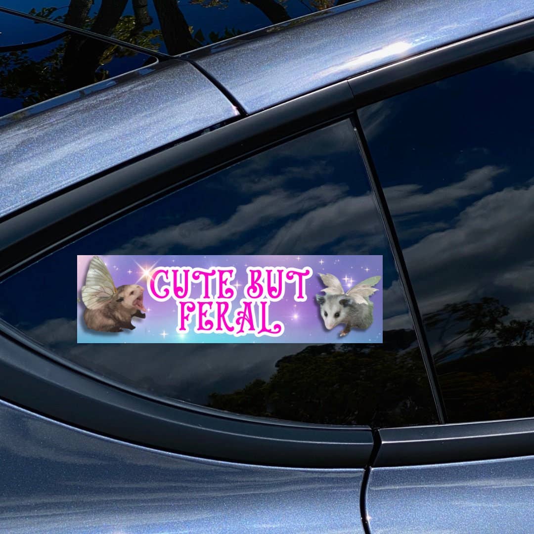 Frog Mustard • Cute but Feral Possum Fairies Bumper Sticker