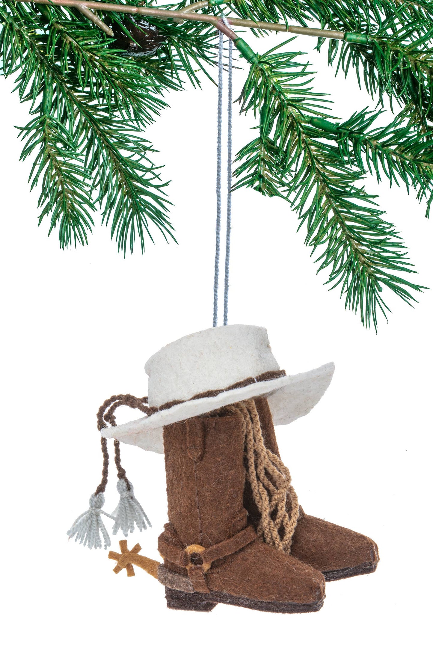 Felt Cowboy Hat & Boots Holiday Ornament