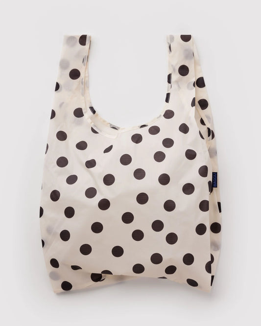 BAGGU • “Cream and Black Polka Dot” Standard Baggu