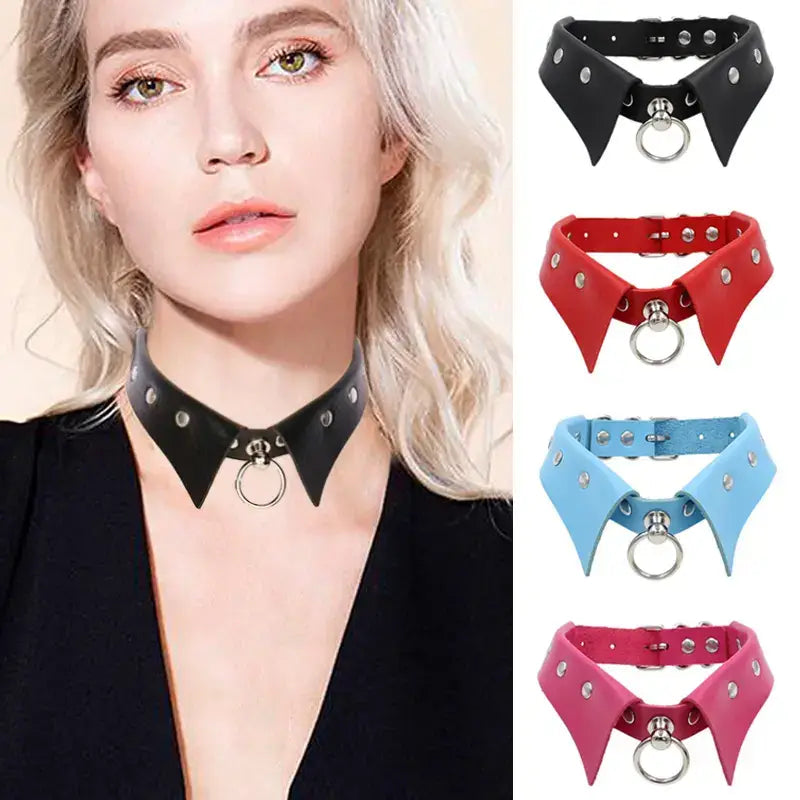 Rivet Leather Dog Collar Necklace