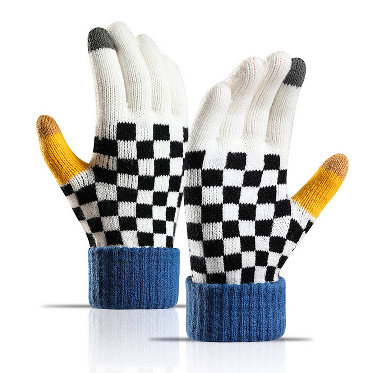 Striped Knit Gloves