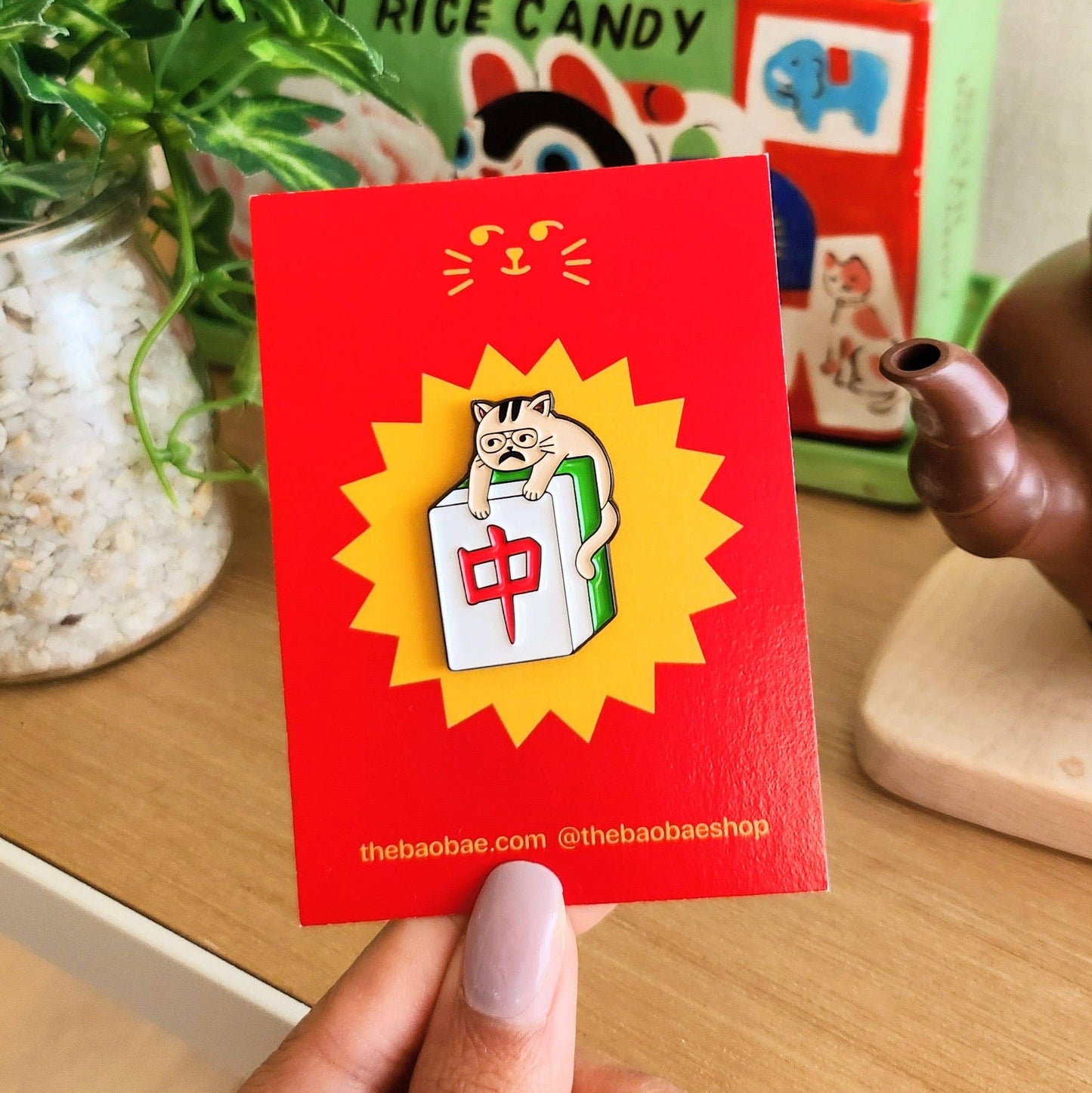 Mahjong Cat Enamel Pin