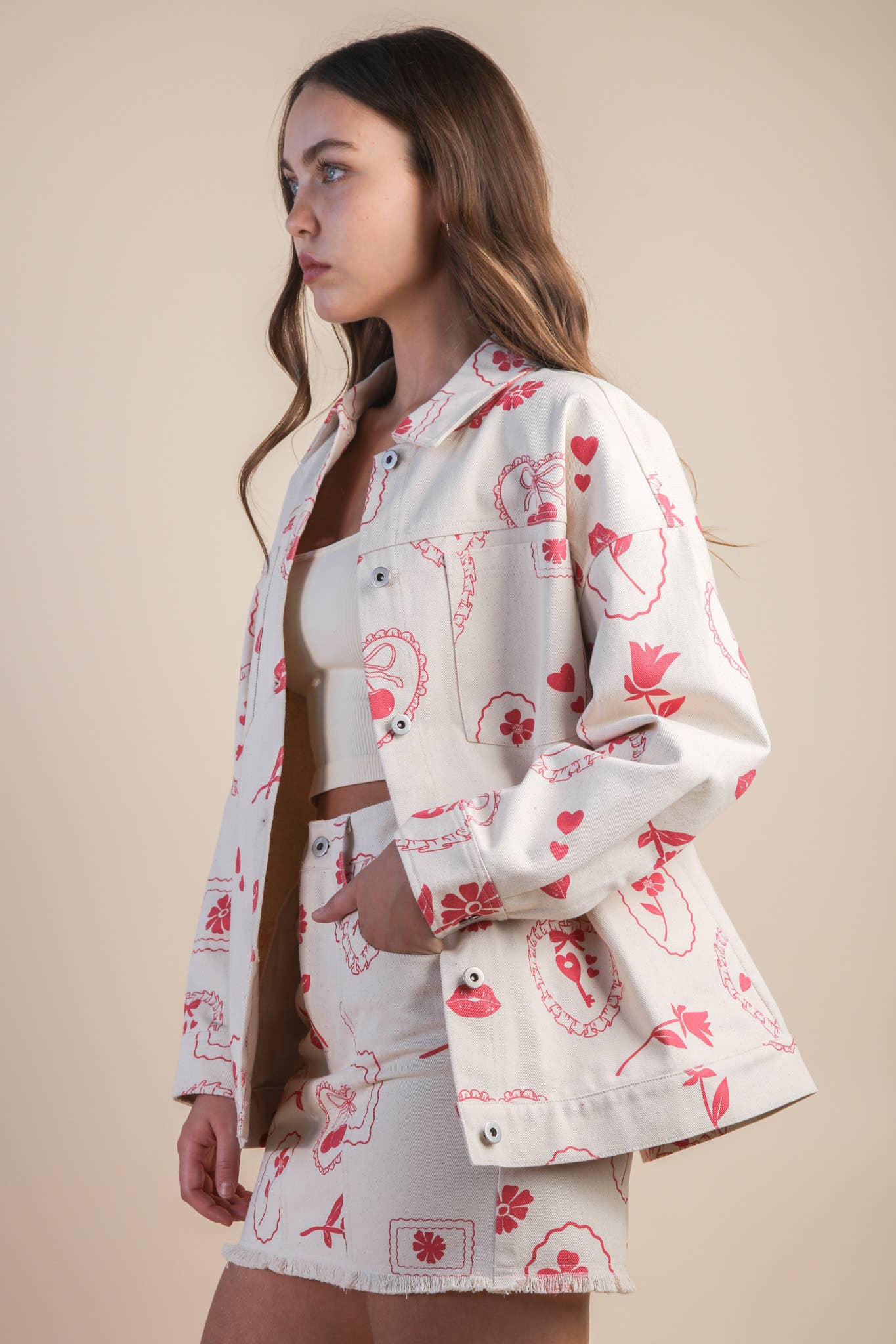 Very J • Valentine’s Oversized Graphic Jacket Shacket