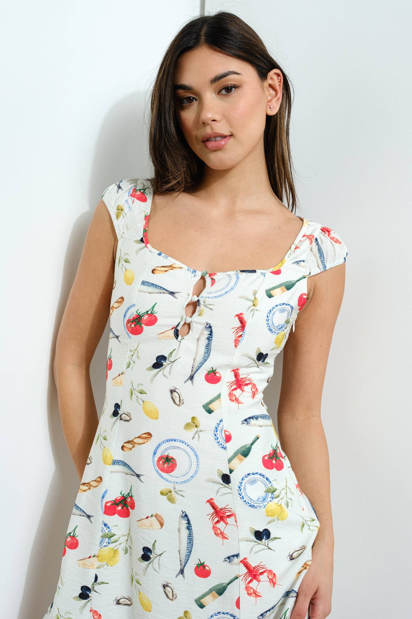 Picnic Print Mini Dress